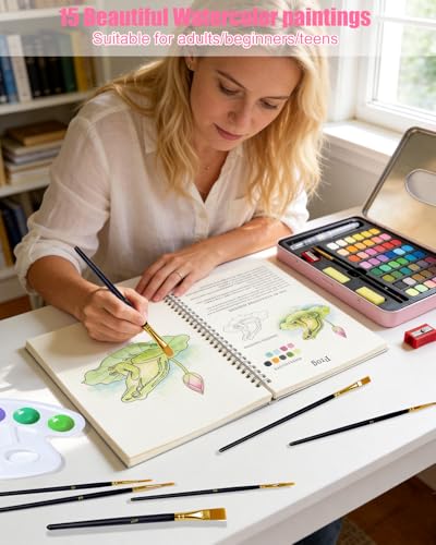15 Beautiful Animal Watercolor Workbook for Adults Beginner - color: c-animal
