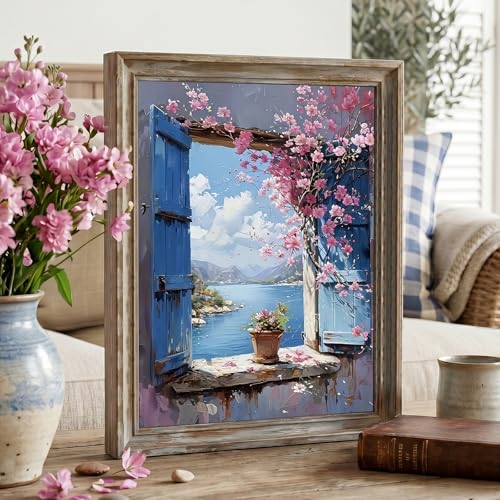 5D Blossom Window Diamond Art kits for Adults Beginners 13.7x 13.7 Inch - color: KM944-1