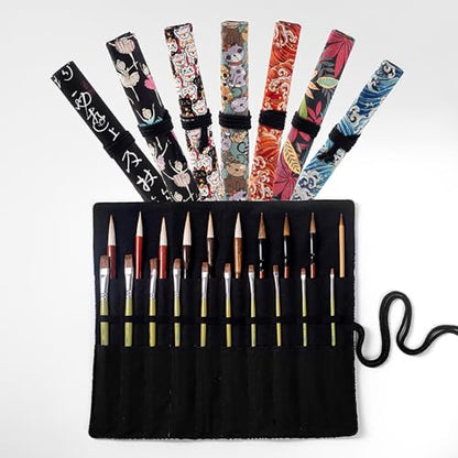 Funny live Paint Brush Holder Art Supplies, Artist Brush Holder & Art Supply Storage Organizer Roll-Up Case Bag, Protect Acrylic Oil Watercolor Paintbrushes (Grove-20 Slot Pockets) - style: Grove-20 Slot Pockets