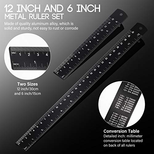 Weewooday 10 Pieces 12 Inch Architectural Scale Ruler Aluminum Triangular Engineering Ruler Scale with 6 in 1 Multitool Pen Ballpoint Pen for Architects, Draftsman, and Engineers