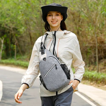 MOSISO Small Sling Bag for Men, Crossbody Shoulder Chest Daypack Bag - color: Gray