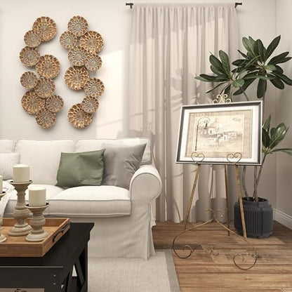 Deco 79 Metal Scroll Easel, Stand 21" x 25" x 48", Gold - color: Gold, size: 23" x 24" x 48"