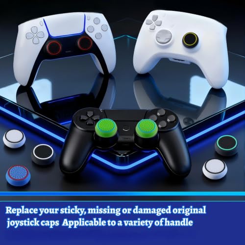 28 Pcs Controller Thumb Grips Set, Joystick Caps, Thumb Grip Cover Joystick Button Caps Controller Assist Silicone Accessories Replacement Parts