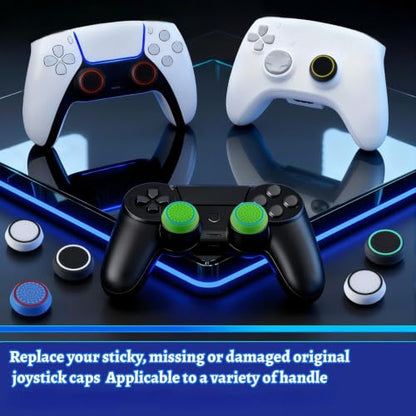 28 Pcs Controller Thumb Grips Set, Joystick Caps, Thumb Grip Cover Joystick Button Caps Controller Assist Silicone Accessories Replacement Parts