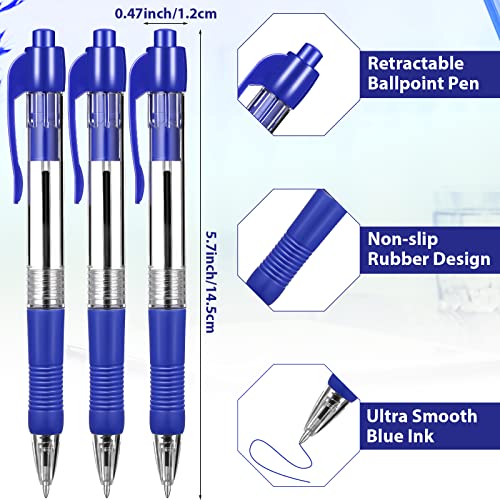 Fainne 200 Pack 1.0 mm Retractable Ballpoint Pen Bulk, Blue Ink - color: Blue Ink