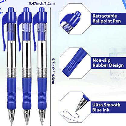 Fainne 200 Pack 1.0 mm Retractable Ballpoint Pen Bulk, Blue Ink - color: Blue Ink