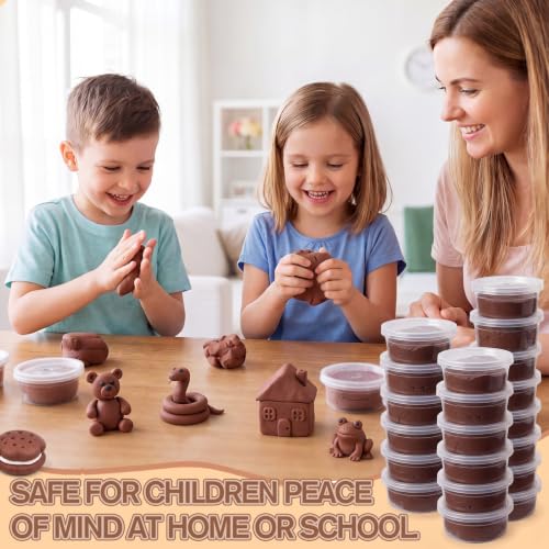 VioraWhite 48 Pcs Air Dry Clay Bulk 1.6lb Modeling Clay Kit,Light Brown - color: Light Brown