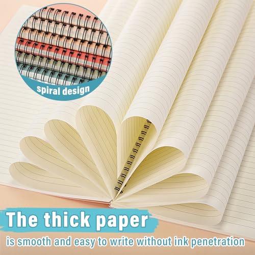 Fuutreo 6 Pack Spiral Notebook 10.5x7.45 Notebook,Retro Series,Classical - color: Retro Series
