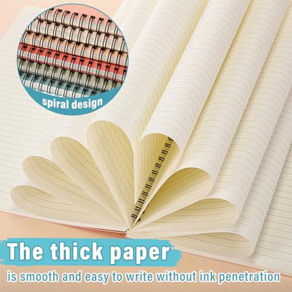Fuutreo 6 Pack Spiral Notebook 10.5x7.45 Notebook,Retro Series,Classical - color: Retro Series