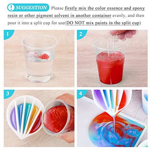NiArt 5-Channel Silicone Split Cup for Paint Pouring, Resin, Fluid Art