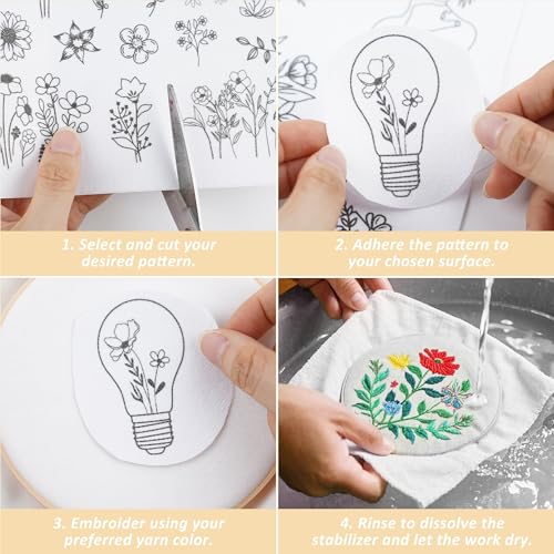 Christian Water Soluble Stabilizer Embroidery Patterns, 3 Sheets - color: Gothic Christian971