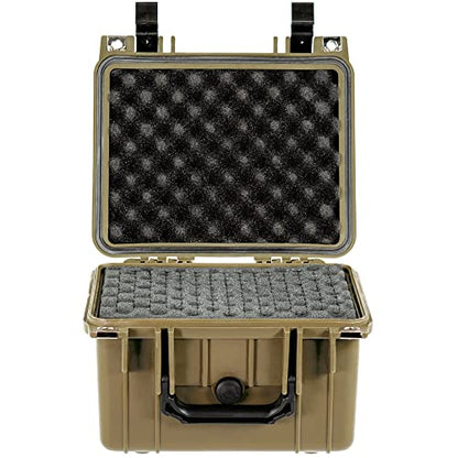Eylar Small 10.62" Deep Gear, Equipment, Hard Camera Case with Custom Logo Plate, Waterproof with Foam TSA Standards (Tan) - color: Tan