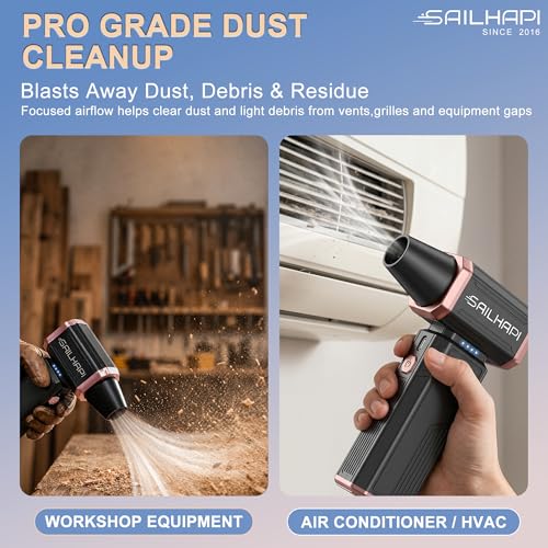 Compressed Air Duster 300000RPM, Cordless Electric Dust Blower - color: Gold+black