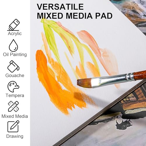Canvas Paper Pad for Acrylic Painting, Oil Painting & Drawing, 10 Sheets