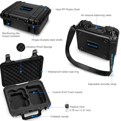 Lekufee Portable Waterproof Hard Case for DJI Neo 1 Drone (NOT for Neo 2), Fly More Combo, DJI RC N3/N2 Remote Controller and Accessories (Case Only)