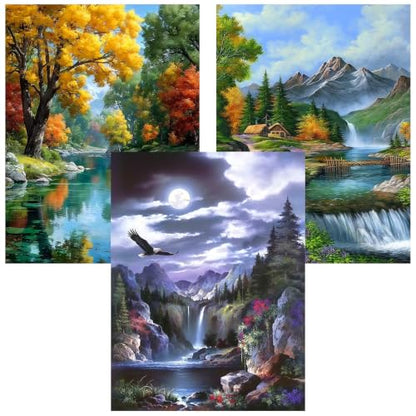 Ekuxom 3 Pack Diamond Art Kits for Adults-Landscape Diamond Painting - color: Landscape-3Pack