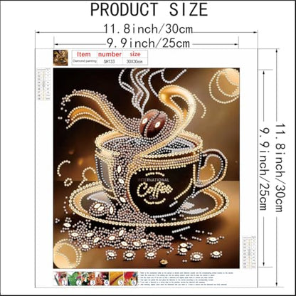 5D Special Shape Diamond Art Kits,Coffee Cup DIY Diamond Painting Kits - color: SH133