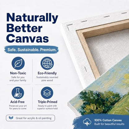 5 Pack Art Canvas for Painting,Stretched Canvas Board Set - size: 5pc