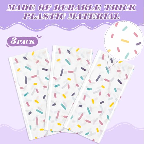 Mindsoft 3 Pcs White Stripe Polka Dot Plastic Tablecloth Party - color: White, style: Stripe Polka Dot