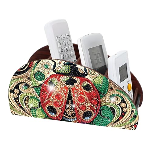 JISHSHAY Diamond Painting Remote Control Holder Ladybird Diamond Art Remote Holder Animal Gem Art Organizer Box Gem Painting Organizer Case Embroidery Storage Case Mosaic Kits for Adults Storage Box - color: Ladybird