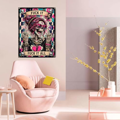 Skull Diamond Art Kits for Adults Funny Diamond Painting Kit for Beginner - color: DP04821