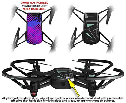 Skin Decal Wrap 2 Pack Compatible with DJI Ryze Tello Halftone Splatter Blue Hot Pink Drone NOT Included