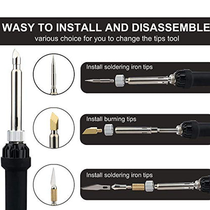 Wood Burning Kit, WoodBurning Tool Adjustable Temperature for Adult - color: Bue
