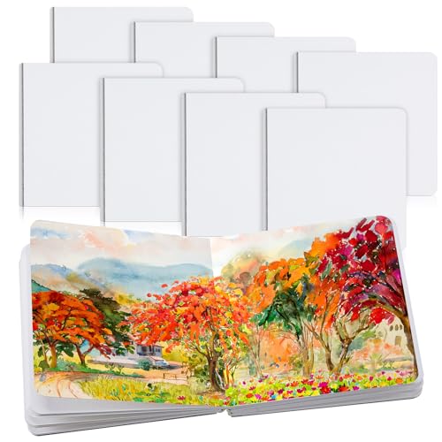 Tenceur 8 Pack Mini Watercolor Journal, 3.9" X3.9, 240 Sheets, White - color: White, size: 3.9 x 3.9 Inch