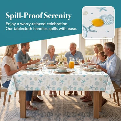 2 Pack Under the Sea Theme Plastic Disposable Tablecloth 54" x 108" - color: Sea Blue
