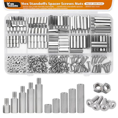 M2.5 Hex Standoffs Spacer Screws Nuts, 280Pcs Stainless Steel Standoff Kit - size: M2.5 kit