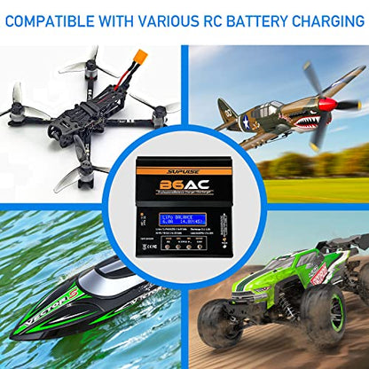 SUPULSE 80W Dual RC Battery Charger Discharger for 2-6S Li-ion Life LiHV
