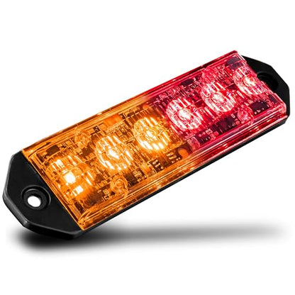LAMPHUS PlanarFlash Amber Red LED Police Grill Strobe Warning Light, Trucks - color: Amber / Red, size: 1 Pack