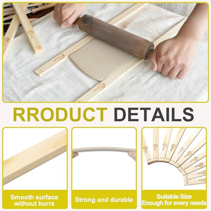 Leyclub Pottery Rolling pin Guides, 5-Size for Precise Clay Thickness - color: RollingPin Guide