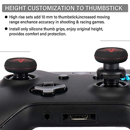 Playrealm FPS Thumbstick Extender & Printing Rubber Silicone Grip Cover 2 Sets for Xbox Series X/S & Xbox One Controller(Demon Circle) - color: 13