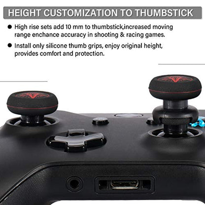 Playrealm FPS Thumbstick Extender & Printing Rubber Silicone Grip Cover 2 Sets for Xbox Series X/S & Xbox One Controller(Demon Circle) - color: 13