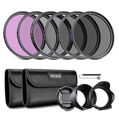 NEEWER 58mm ND Lens Filter Kit with Hood & Lens Cap - size: 58mm