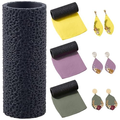 CRASPIRE Polymer Clay Texture Roller Plastic Black Embossing Pottery Texture Rollers for Earrings Jewelry Making Clay Modeling Shaping DIY Craft Ceramics Pottery Tool - color: Black