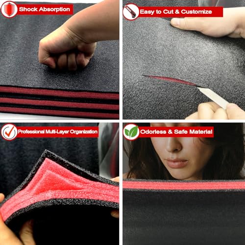Tool Box Foam 3Pack,22x18x2 Cut-to-Fit Tool Organizer for Drawers - size: 22×18×2-3PCS