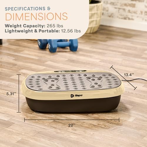 Lifepro HexaPlate Lite Compact Vibration Plate with Magnetic Acupoints - color: Light Gold
