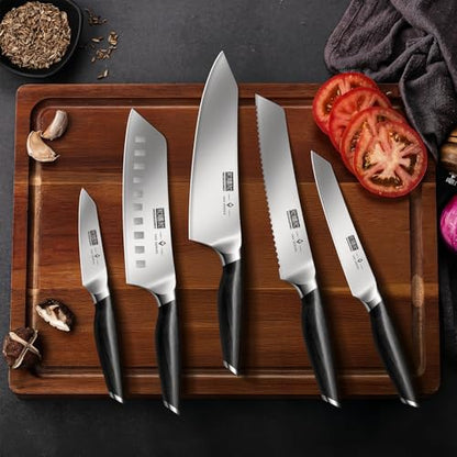 HOSHANHO Knife Set with Magnetic Knife Holder, 6-Piece Kitchen Knife Set - size: 6"