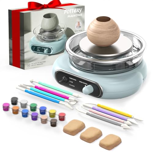 Alldeer Mini Pottery Wheel for Kids Teens Beginners Starters - color: green