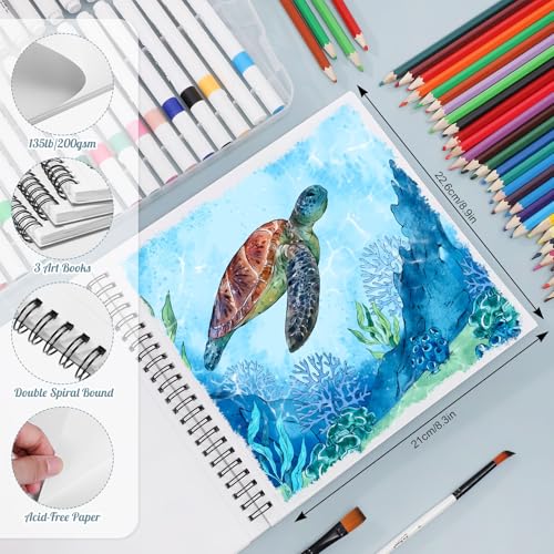 3 Pack Marker Paper Pad, 8.3 × 8.9 in, Double-Sided, 200gsm - size: 8.3×8.9 Inch (3 Pack)