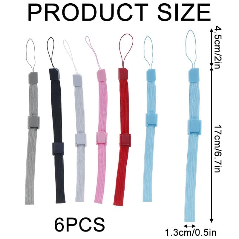 Hand Wrist Strap,6PCS Adjustable Phone Lanyards,Multi Purpose Wristbands with Lock for Wii Remote Wristbands wirh Slider Lock Straps for Wii Remote Controller,MobilePhone,Mp3,Digital Camera