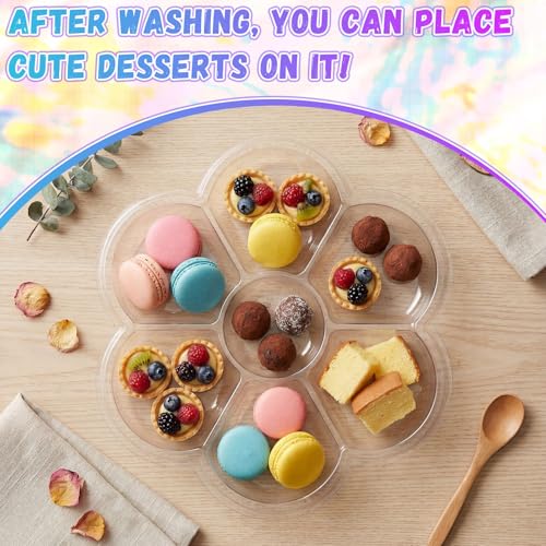 100 Pcs Large Clear Paint Tray Palette, Plum Blossom 7 Square - style: Plum Blossom 7 Square