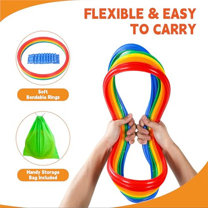 20Pcs 11" Hopscotch Rings, Agility Rings for Kids Obstacle Course - style: 11" Hoop – 2 Set