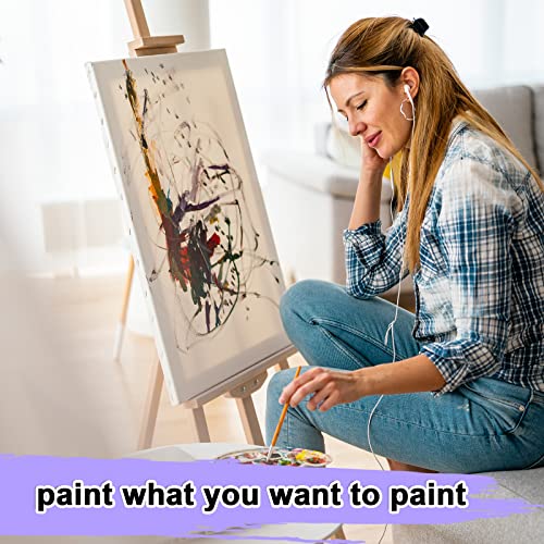 Inburit 16 PCS Multi Size Stretched Blank Canvas for Acrylic & Oil Painting - size: 16PCS+(4sizex4)