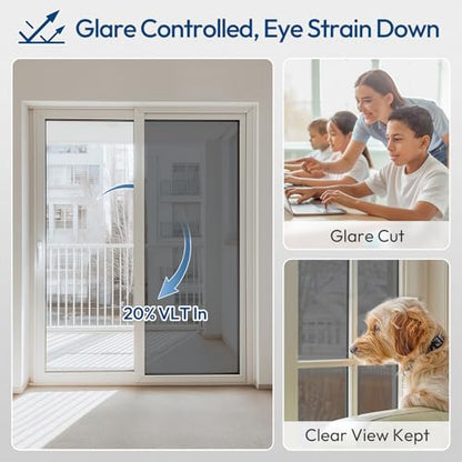 rabbitgoo Window Tint, One Way Privacy Film, Black Silver, 23.6" x 78.7" - color: Black Silver, size: 23.6" X 78.7"
