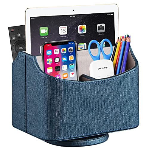 360° Rotatable Remote Control Holder,TV Remote Caddy for Nightstand Table - color: Blue