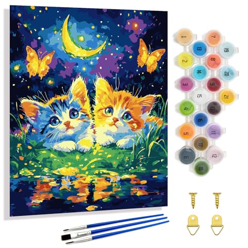 Yunnuo Cat Paint by Numbers Kit for Adults, 16X20 in - color: A-002-two cats