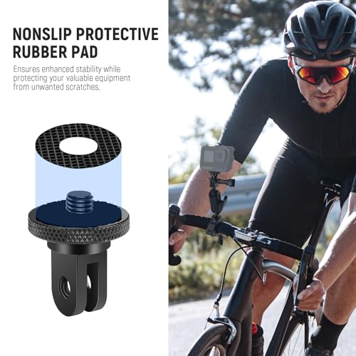 NEEWER Action Camera Tripod Mount Adapter with 1/4", Aluminum Alloy, GP-81 - style: GP-81